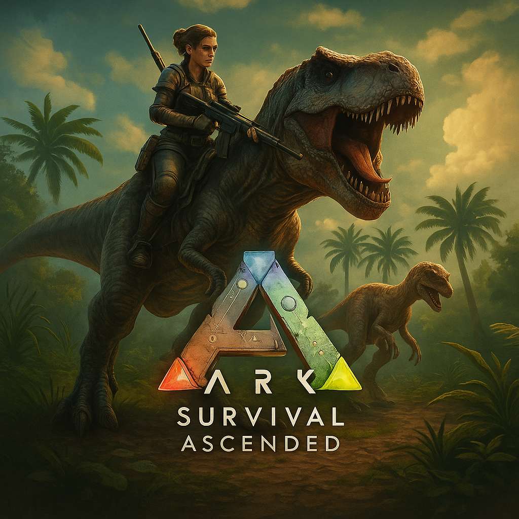 A Viking warrior sitting with an axe in front of a wooden cabin in a dark, misty forest — Valheim survival game artwork.